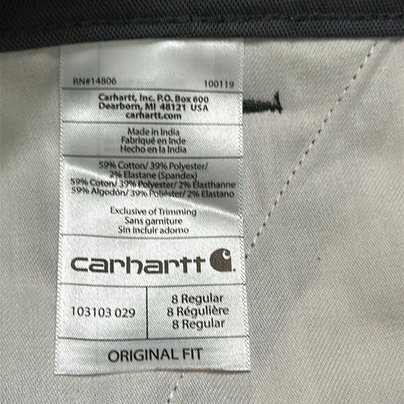 Carhartt Mid Rise‎ Regular Fit Gray Work Casual Shorts Size 8 - Picture 12 of 12